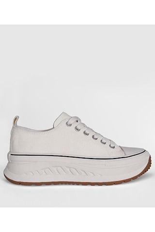Lufian 121230092 Shay Kadın Jean Sneaker Spor Ayakkabı Beyaz Siyah