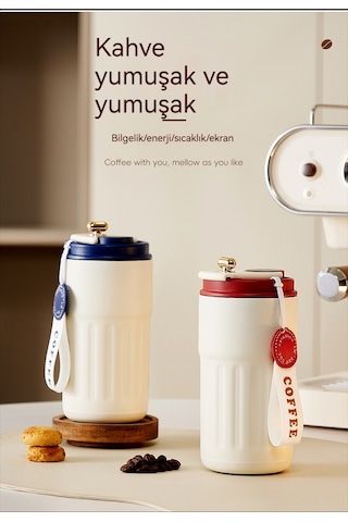 Akıllısıcaklık Göstergesi 316 Paslanmazçelik Termos Bardak-beyaz Kahve 1