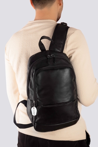 Westbag Hakiki Deri Günlük Sırt Çantası Unisex Siyah Küçük Boy