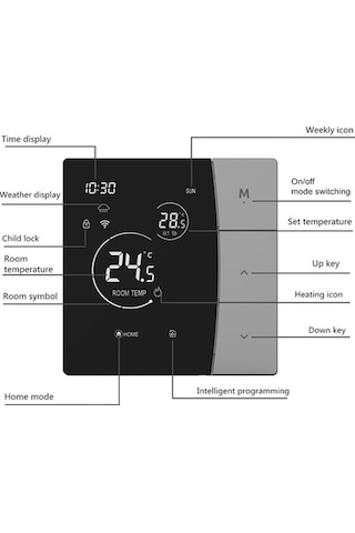 Fortunelane Sdm6-3a Akıllı Su Isıtma Termostati: Wifi Uzaktan Kontrol, Enerji Tasarrufu, Çocuk Güvenliği, Isı Koruma - Kombi/sıvı
