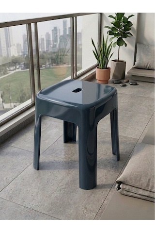 Saban Plastik Alaska Model Sağlam Tabure 36x36x46cm Gri