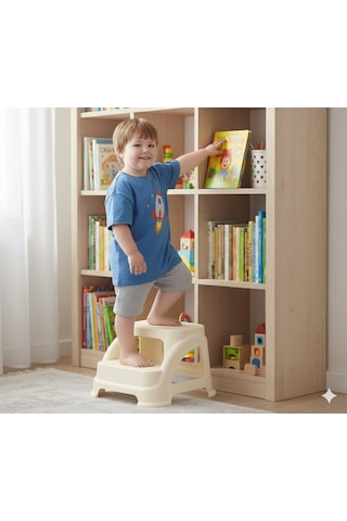 135 Kg Taşıma Kapasiteli Basamaklı Tabure Pudra