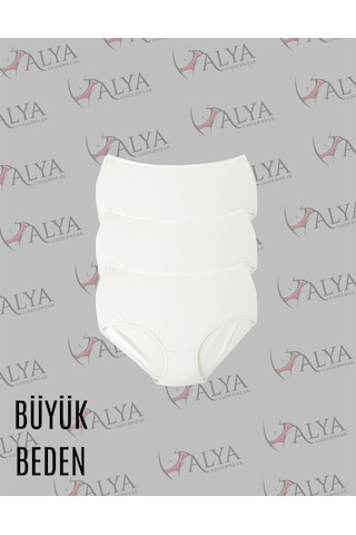 Alya Underwear Kadın Battal Külot - 3 Adet Siyah 8xl, 9xl, 10xl Beyaz