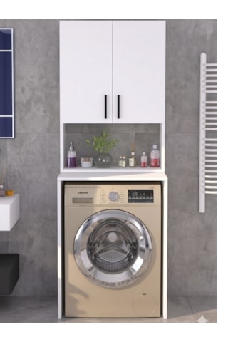 Bleu Çamaşır Makine Dolabı Çok Amaçlı Dolap Banyo Kiler Beyaz