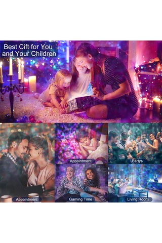 Vkemall Led Evren Projektörü, 10 Gezegen & Nöbül Işıklı, Bluetooth Hoparlörlü, Uzaktan Kumandalı Gecelik Proje Kotu