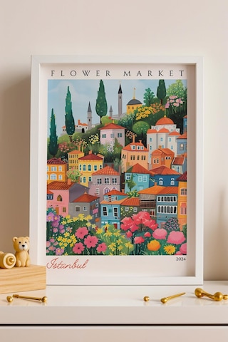 İstanbul Türkiye Çerçeveli Tablo Seyahat Severlere Salon Ve Ofis İçin Estetik Duvar Dekoru Travel Flower Market