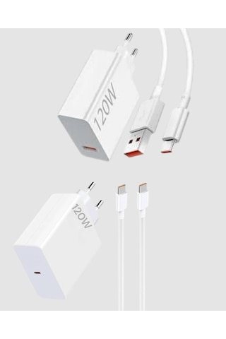 120w Süper Hızlı Şarj Adaptörü - Type-c Kablo Dahil, Yüksek Voltaj Korumalı