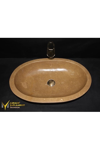 Noche Traverten Oval Elips Lavabo