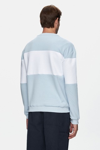 Ucla Archer Mavi Bisiklet Yaka Nakışlı Loose Fit Erkek Sweatshirt Mavi