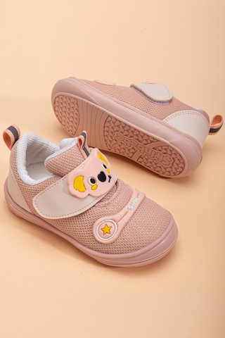 Şirin Bebe Şirinbebe Ortopedik Kız Bebek İlkadım Ayakkabı Pudra Cırtlı Anorak-4053 Pudra