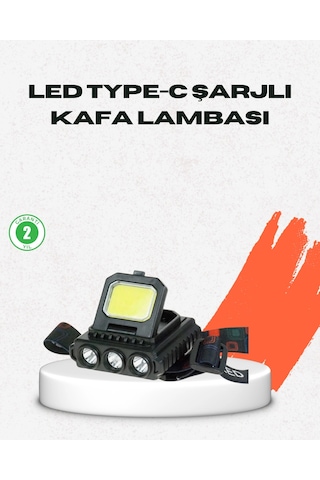 Mey İthalat Usb Şarjlı Kafa Feneri 800 Lumen Ayarlanabilir Cob Ve Xpe Led Çok Renkli