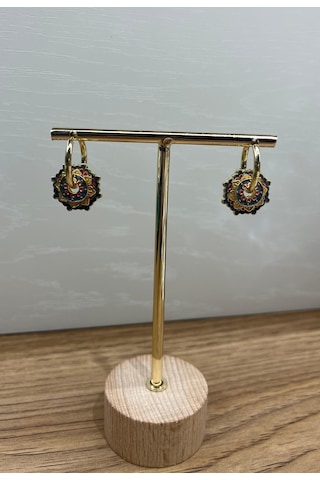 Mineli Vintage Renkli Lotus Küpe Çok Renkli 96828472