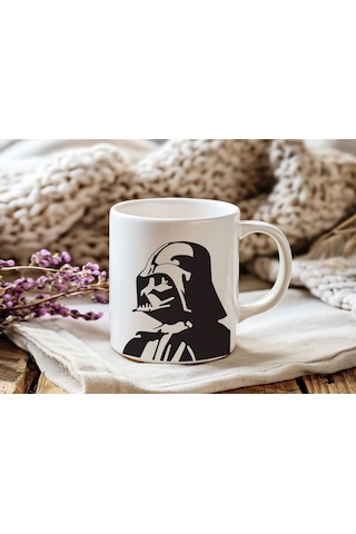 Darth Vader Dark Side Kupa Bardak Star Wars Temalı Siyah Beyaz Minimal Tasarım Kupa Beyaz