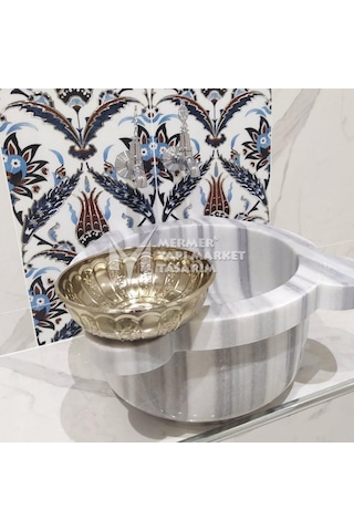 Marmara Pijamalı Düz Mermer Kurna