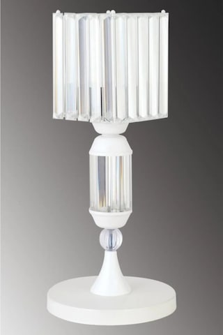 İstanbul Avize Kristal Taşlı Beyaz Kasalı K-15 Beyaz Taş Kafalı Abajur