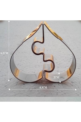 Yeni 2 Parça Sol + Sağ Aşk Kalp Kek Kurabiye Kesici Kalıbı Sevgililer Günü Kullanımı Diğer