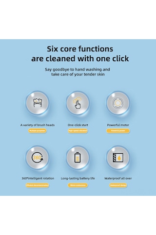 Springsun Ev Elektrikli Temizlik Fırçası Ipx7 Su Geçirmez 5 Fırça Başlı 800mah Pilli Çamaşır, Bulaşık, Araç Temizliği İçin Hızlı Ve Kolay