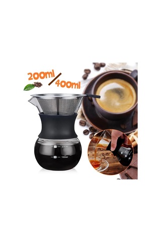 Ücretsiz Kargo + Flaş Fırsat 200ml 400ml Klasik Cam Kahve Makinesi Çelik Filtreli Kahve Makinesinin Üzerine Dökün Yeni