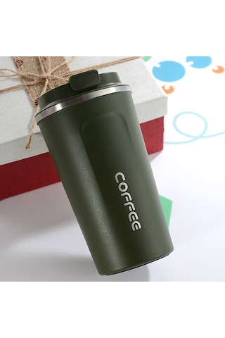 Çift Paslanmaz Çelik 304 Kahve Kupa Araba Termos Kupa Seyahat Termo Kupası 510ml Yeşil