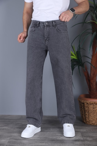 Felvıno Erkek Yıkamalı Baggy Bol Kesim Kot Pantolon Antrasit