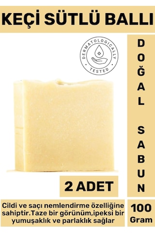 Doğal Güzel Kokulu İpeksi Parlak Görünüm Onarıcı Keçi Sütlü Ballı Sabun 2 Adet