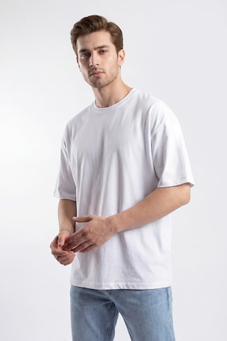 Monox Oversize Unisex 3'lü T-shirt Pamuk Rahat Kesim Beyaz