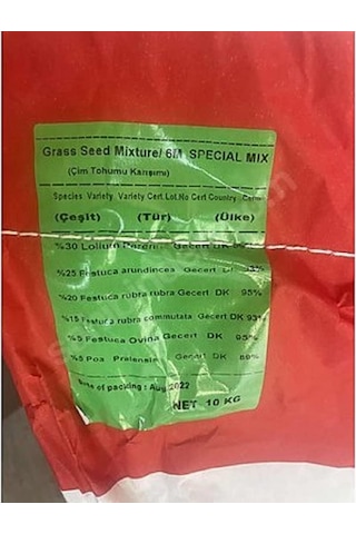 Çim Tohumu İthal 6'li Karışım Eco Planet Seed 6-m Mix İmar Ve Tamir Çimi 5 Kg Şeffaf Pakette 0,250