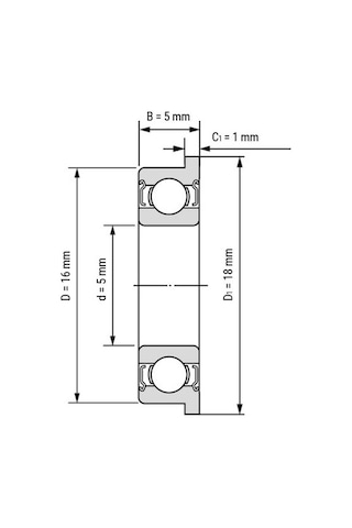 F625 Zz Minyatür Flansli Rulman 5X16X5 444323426