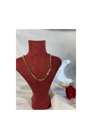 Arpa Desen Şık Uzun Altın Kaplama Kolye Gold Gold