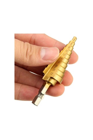 Ccgloball 1 Adet Dayanıklı 422 Mm Yüksek Hızlı Altıgen Titanyum Kaplı Kademeli Konik Matkap Ucu