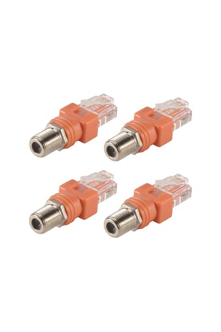 Koaksiyel Ethernet Adaptörü, 4 Paket Koaksiyel Rf F Dişi - Rj45 Erkek Dönüştürücü, Hat Test Cihazı İçin