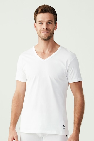 U.S. Polo Assn. Erkek Beyaz 2 Li T-Shirt 80199 Beyaz