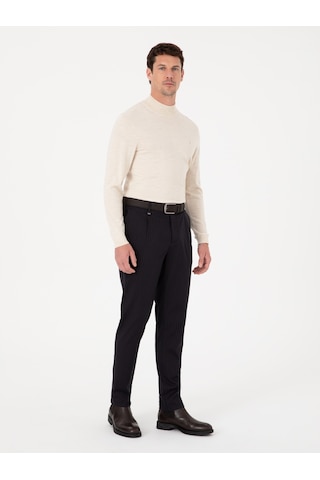 Cacharel Lacivert Carrot Fit Kanvas Pantolon