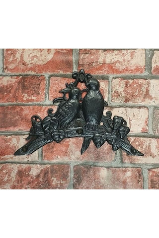 House2Home El Yapımı Pirinç Kuşlu Hortum Askısı, Oksit Siyah