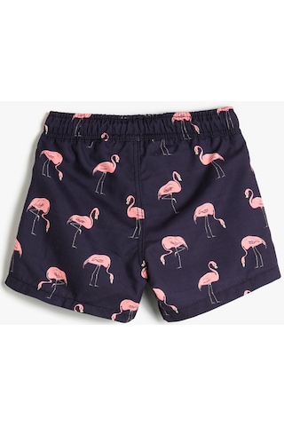 Koton Deniz Şortu Flamingo Baskılı Beli Bağlamalı File Astarlı Pembe Desenli 3skb00037bw 3SKB00037BW41A