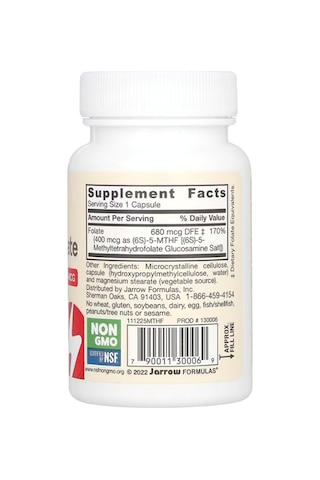 Jarrow Formulas, Vegan Methyl Folate, Extra Strength, 400 Mcg...