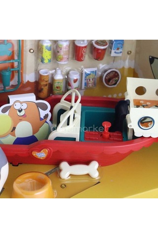 Sesli Sevimli Köpek Ve Eğlenceli Tekne Set - Gri