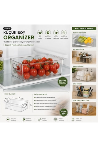 Urve Ur-3567 Şeffaf Mika Modüler Çok Amaçlı Organizer 25.4x15x7 Cm- 12'li Paket