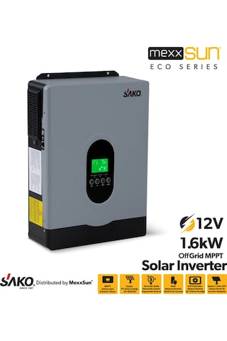 Sako 2KVA 2000VA 1.6KW 1600 Watt Tam Sinüs Akıllı 80A H.V. MPPT 60-450Vdc İnverter 12Vdc-220Vac 2kw 1kw İnvertör