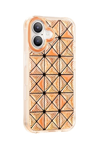 İphone 17 Uyumlu Kılıf 3d Buz Blok Desenli Zore Paris Kairo Tpu Kapak Turuncu