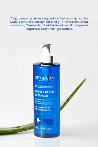 Optiderm Yüz Ve Cilt Temizleme Jeli Yağlı Ve Karma Ciltler 400 Ml