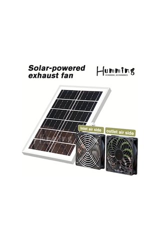 Xuweiwei 1 Adet Güneş Paneli + 1 Adet Vantilatör Güneş Fan Kiti Tavuk Kümesi Ve Sera Ventilasyonu İçin Solar Egzoz Fanı