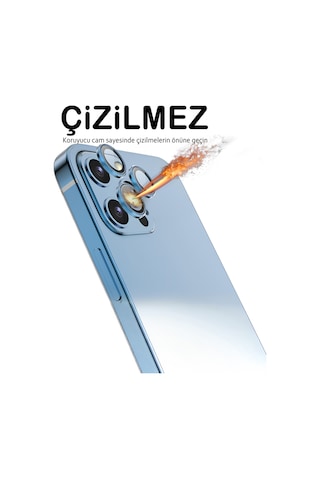 İphone 12 Pro Uyumlu Safir Lens Çizilmez Dayanıklı Kamera Koruyucu