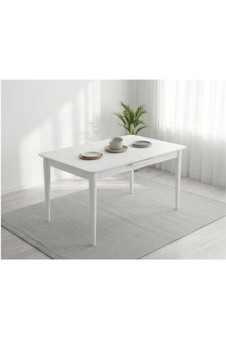 Lima Açılır Mutfak Masası Beyaz 80x130/160 Mat Beyaz
