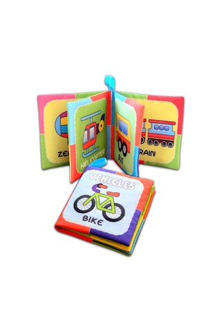 Tox İngilizce Taşıtlar Kumaş Sessiz Kitap E132 - Bez Kitap , Eğitici Oyuncak , Yumuşak Ve Hışırtılı