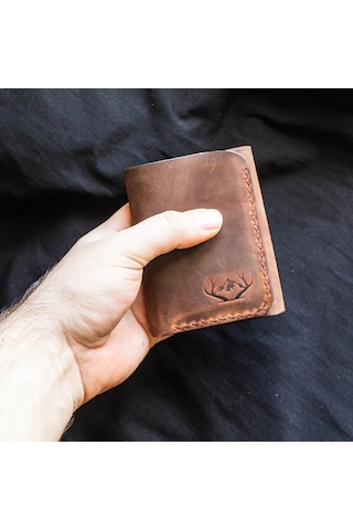 Craft And Luna El Yapımı Hakiki Deri Cüzdan Tria Taba