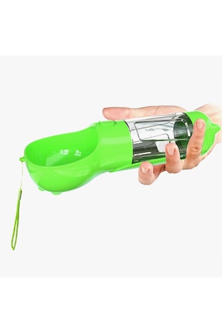 Petinka Kedi Köpek Suluğu Taşınabilir Hazneli Mama Kaplı Kaka Poşetli 300 ML