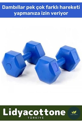Dambıl Set Spor Egzersiz Vücut Kas Geliştirme Fitness Ağırlık Mavi 4 Kg 2 Adet