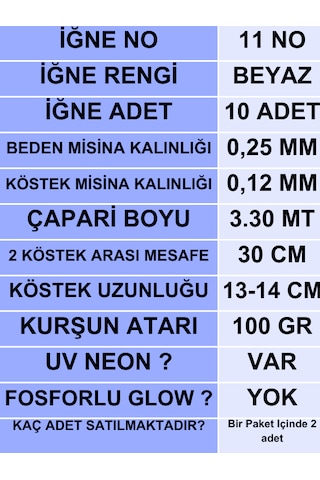 Ea genset İstavrit Çaparisi 25x12 11 No 10 Beyaz İğneli 2li Paket