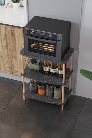 Mutfak Standı Mutfak Rafı Mutfak Bangosu Mikrodalga Dolabı -siyah